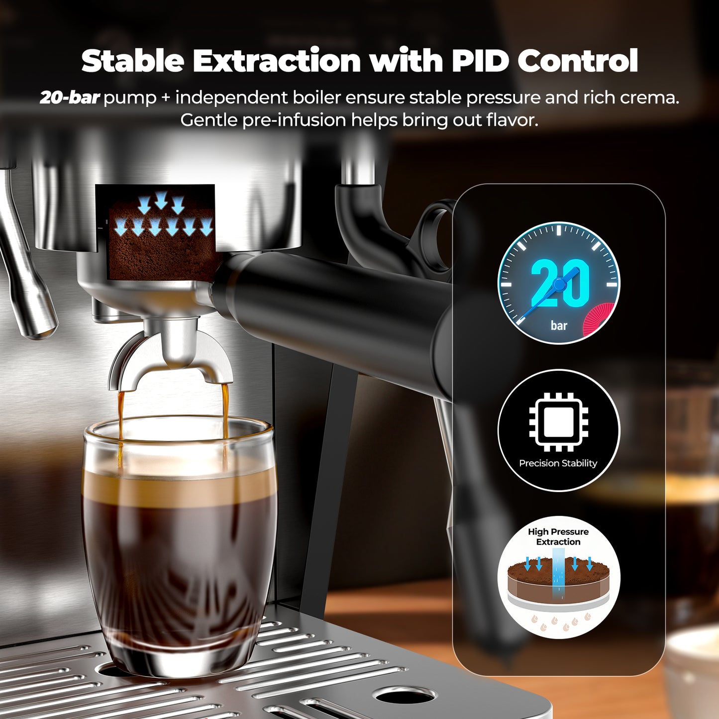 Professional Home Espresso Machine for barista-style coffee at home