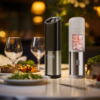 PwZzk Battery Operated Gravity Electric Salt And Pepper Grinder Set With White Light