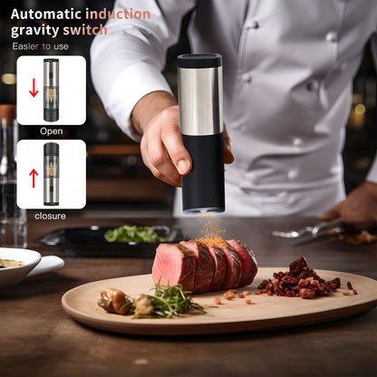 PwZzk Battery Operated Gravity Electric Salt And Pepper Grinder Set With White Light