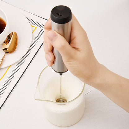PwZzk Electric Milk Frother Handheld USB Type-C Rechargeable