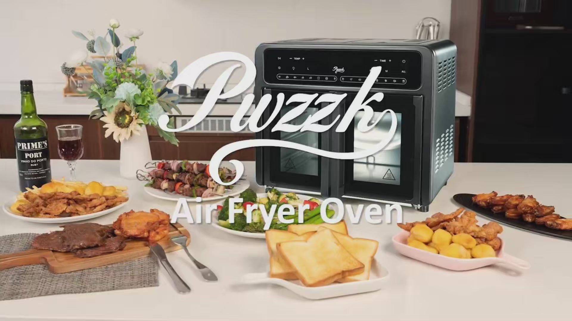 PwZzk 25.4QT Dual Zone Air Fryer Toaster Oven Combo with